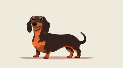 A vivid illustration of the dachshund. The dog is a