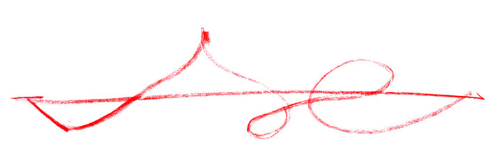 red pencil strokes isolated on transparent background