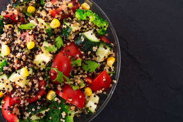 Fresh vegetable salad with quinoa