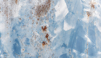 Abstract background of old rusty wall with scraps of blue paint - obrazy, fototapety, plakaty
