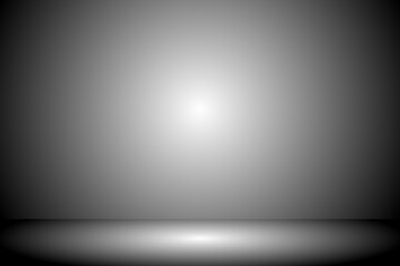 Studio background in dark grey gradient color,Smooth blur background like in a room with spot lights shining on the floor or on the stage,Vector illustration