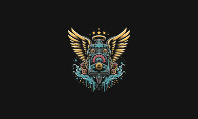 Obraz premium machine with wings vector illustration artwork design
