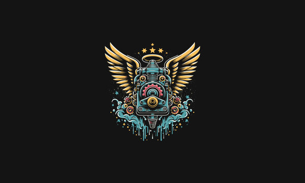 machine with wings vector illustration artwork design