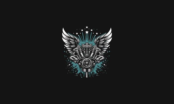machine with wings vector illustration artwork design