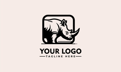 Fototapeta premium rhino logo vector Big Rhino logo Vector Design awesome rhino premium logo template for Business Identity