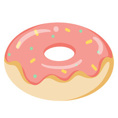 Cartoon swimming donut ring illustration