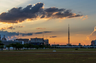 TV tower in Brasilia with sunset