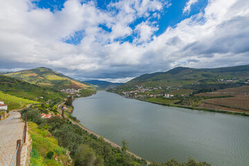 Obraz na płótnie Canvas Douro Valley,Portugal. The Douro Valley is a Portugal's most famous and a historic wine region. The Douro was registered as a UNESCO World Heritage Site for cultural landscape.