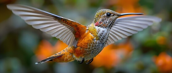 Fototapeta premium Vibrant hummingbird in Costa Rica. Concept Nature Photography, Wildlife of Costa Rica, Birdwatching, Tropical Wildlife, Vibrant Hummingbirds