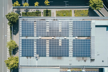 Solar Panels Under Sunlight - Generative AI.