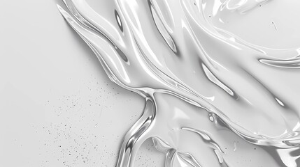White paint splashing isolated on white background,  Generative AI illustrations. - obrazy, fototapety, plakaty