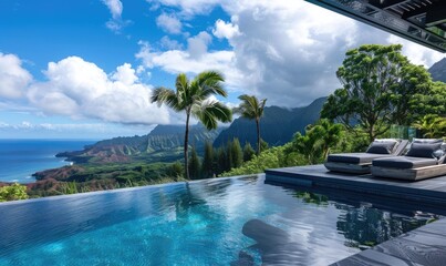Infinity pool in luxury hotel resort style