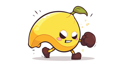 Boxing banana fruit cute character mascot vector de