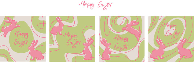 Happy easter trendy instagram template. Web online shopping banner concept, Easter concept. print