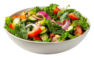 Fattoush Salad Bowl for a Healthy Meal On Transparent Background.