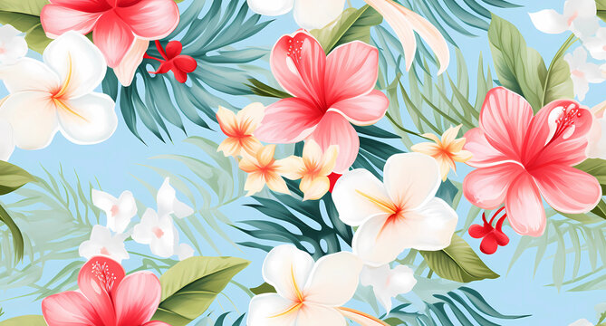 A beautiful tropical floral pattern