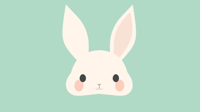Bunnyrabbit head vector illustration 2d flat cartoo