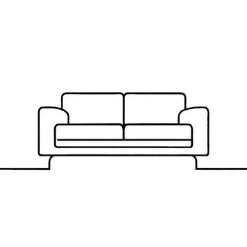 recommend clip art: A black and white Sofa outline 