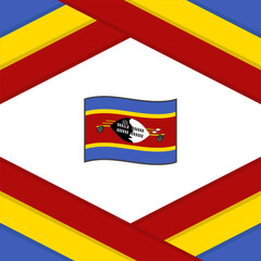 Obraz premium Swaziland Flag Abstract Background Design Template. Swaziland Independence Day Banner Social Media Post. Swaziland Template