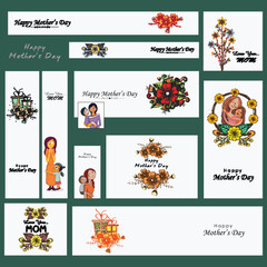Fototapeta premium Social Media Post, Header Or Banner for Happy Mother's Day Celebration.