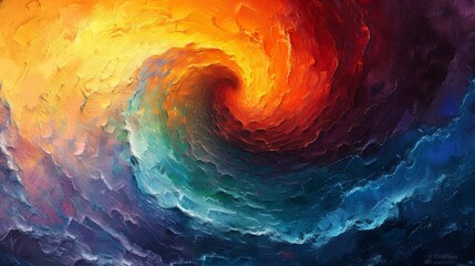 Abstract oil paint vortex capturing the chaotic beauty of swirling colors and textures.