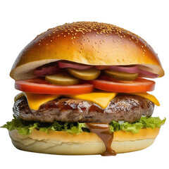 hamburger isolated on white PNG | hamburger on white transparent background 
