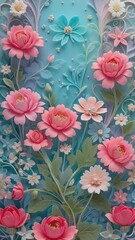 enchanting array of pastel flowers, each piece a serene celebration of nature's delicate beauty