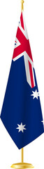 Australia flag on a flag stand.
