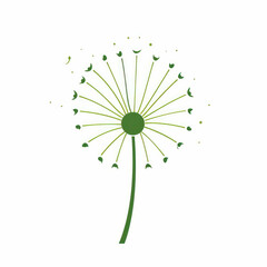 Organic dandelion logo, AI generative. Minimalist concept with innovative design.