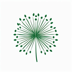 Creative logo design of dandelion, AI generative. Minimalist concept with organic feel.