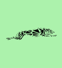 unique design of greyhound dog illustration in abstract geometric shape.