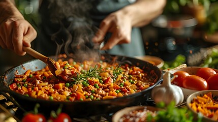 Obraz premium Homemade Culinary Closeups Capturing the Passion of Home Cooking