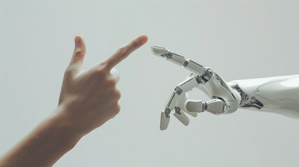 Robotic cyborg hand and human hand