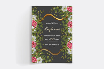 Naklejka na ściany i meble bridal shower floral invitation template