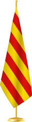 Catalonia flag on a flag stand.