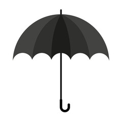 Black shade umbrella icon isolated on the white background. Vector illustration EPS 10 File.