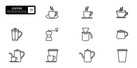 Coffee icons collection, vector icon templates editable and resizable