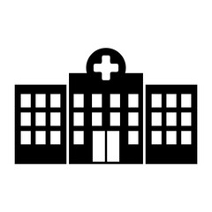 Hospital building for emergency urgent care flat icon for apps and websites
