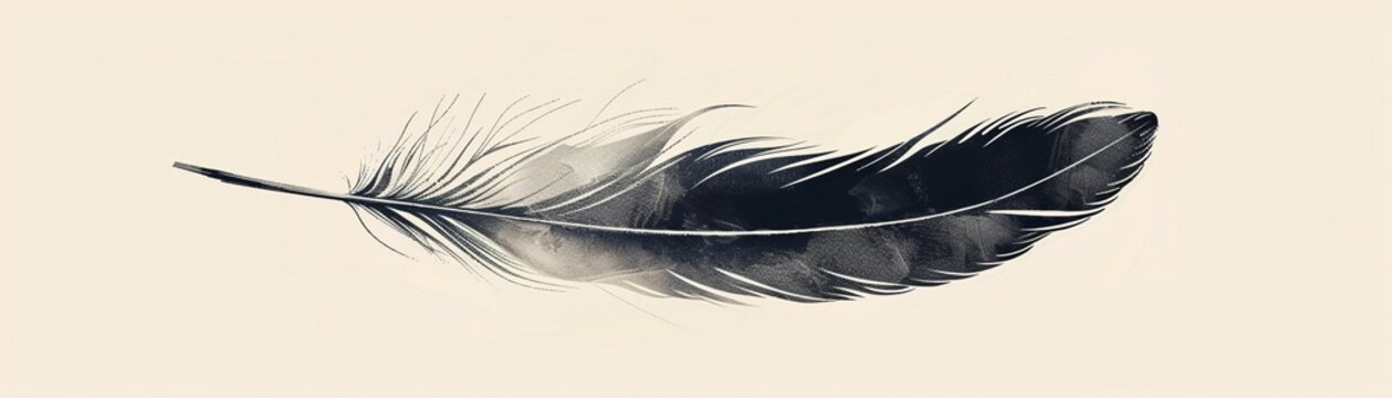sharp, elegant lines rare, exotic birda feathers, illustrated minimalist style focus form color against blank canvas