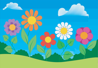 Fototapeta na wymiar vector illustration of colorful flower