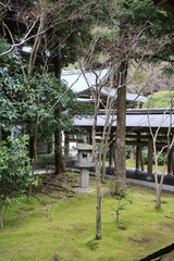 small Japanese yard area in the Ryoanji Temple 