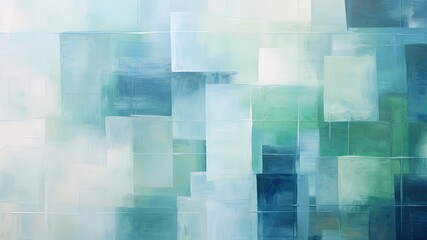 青と緑の油絵背景_4