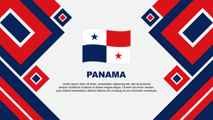 Panama Flag Abstract Background Design Template. Panama Independence Day Banner Wallpaper Vector Illustration. Panama Cartoon