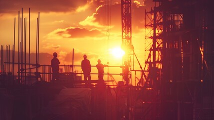 Workers on a scaffolding