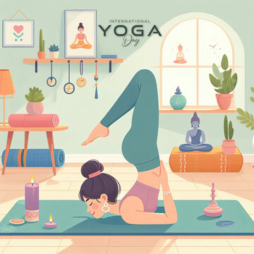 International Yoga Day | International Yoga Day poster, 21 June. Yoga day, poster, post, Vector, yoga body posture.Yoga, woman doing yoga, yoga day vector, illustration. International. day. of. Yoga, 