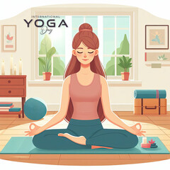 International Yoga Day | International Yoga Day poster, 21 June. Yoga day, poster, post, Vector, yoga body posture.Yoga, woman doing yoga, yoga day vector, illustration. International. day. of. Yoga, 