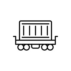 Container train outline icons, minimalist vector illustration ,simple transparent graphic element .Isolated on white background