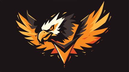 Eagle logo bird logo 2d flat cartoon vactor illustr