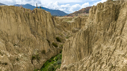 La Paz, Valle de la Luna scenic rock formations. Bolivia.. - obrazy, fototapety, plakaty