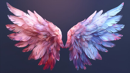 Beautiful realistic symmetrical angel wings, generative Ai